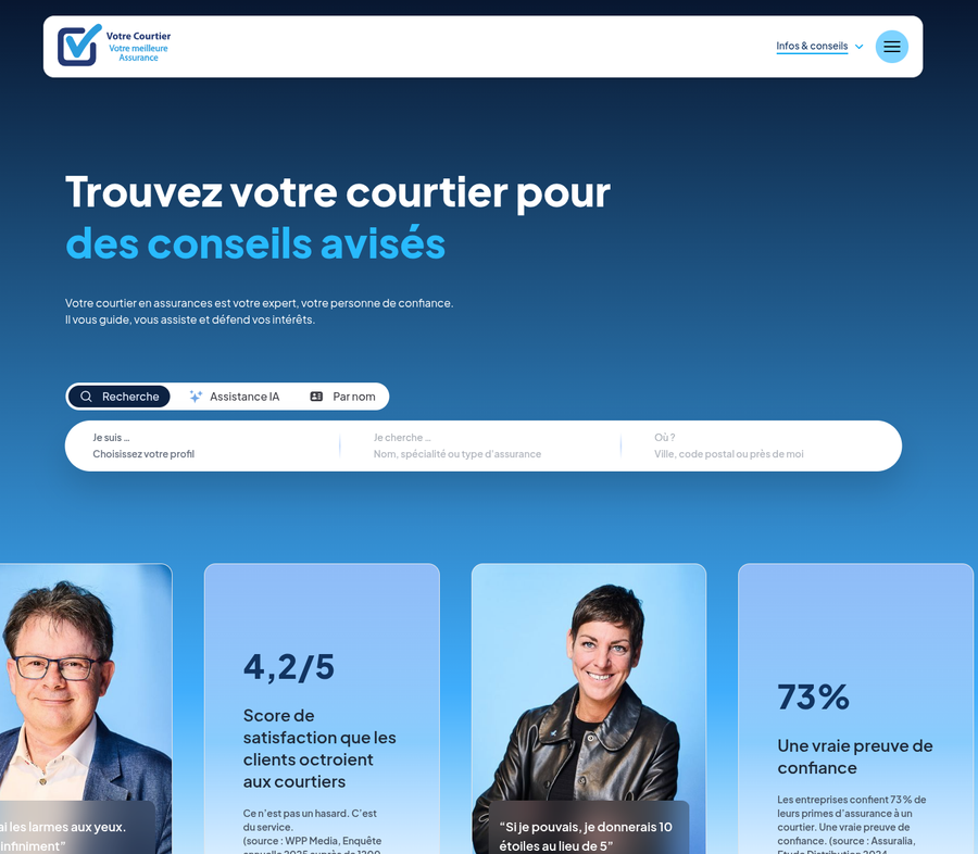 Aperçu du site courtierenassurances.be